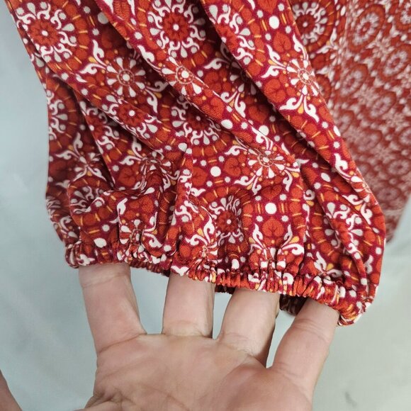 Max Studio Red Geometric Boho Shift Dress L - Picture 4 of 12